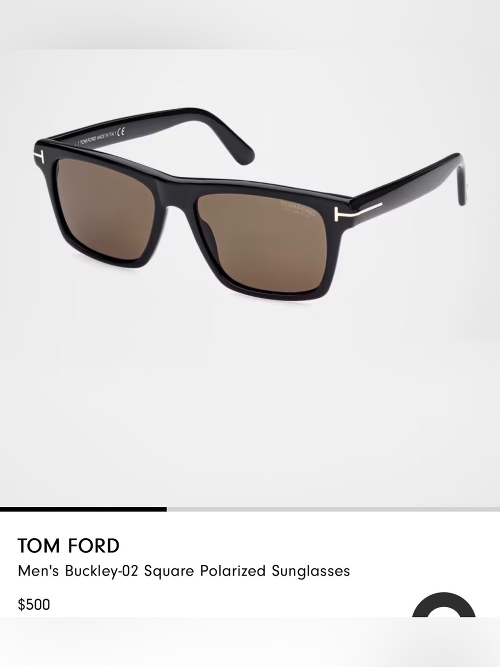 Tom Ford Buckley 02 Black Frame Sunglasses with Lenses made in Italy 🇮🇹